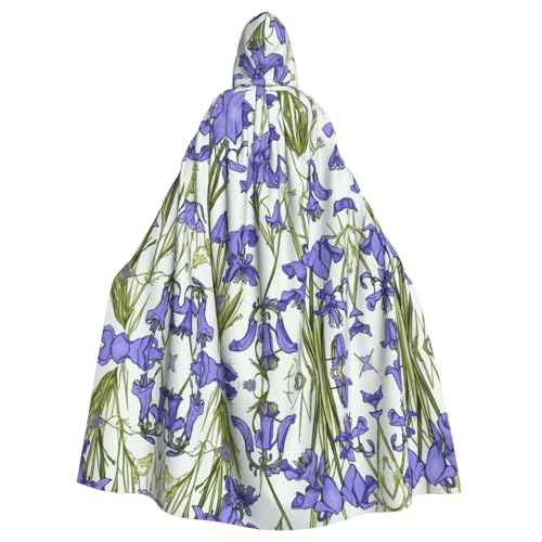 XTYGETY Bluebell01 Unisex Umhang Halloween Kapuzenumhang Robe Sensenmann Zauberer Gruseliges Cosplay Kostüm von XTYGETY