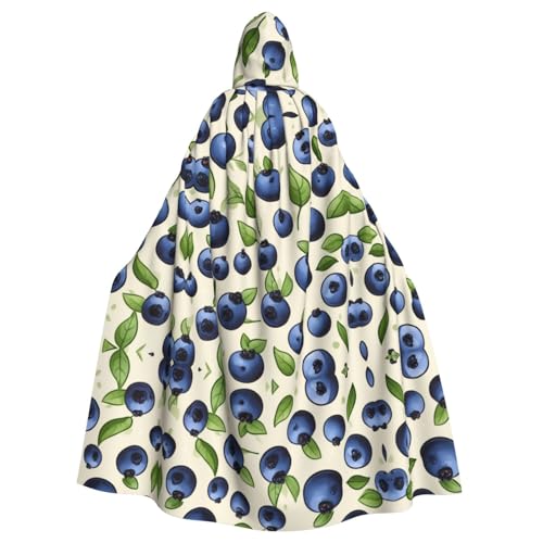 XTYGETY Blueberry Pattern03 Unisex Umhang Halloween Kapuzenumhang Robe Sensenmann Zauberer Gruseliges Cosplay-Kostüm von XTYGETY