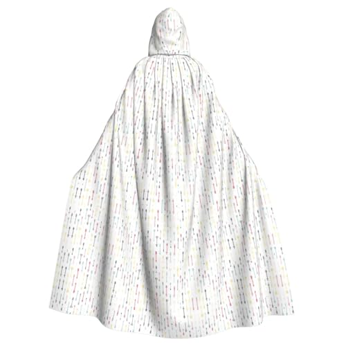 XTYGETY Bunte, handgezeichnete Kunst mit Pfeil-Druck im Boho-Stil, Unisex, Umhang, Halloween, Kapuzenumhang, Robe, Sensenmann, Zauberer, gruseliges Cosplay-Kostüm von XTYGETY