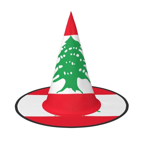 XTYGETY Flagge des Libanon Druck Erwachsene Halloween Kostüm Zubehör Hexenhut Hexenhut Hexenhut für Party Karneval Rollenspiel XTYGETY Flagge des Libanon Druck Erwachsene Halloween Kostüm Zubehör Hexenhut Hexenhut Hexenhut für Party Karneval Rollenspiel von XTYGETY