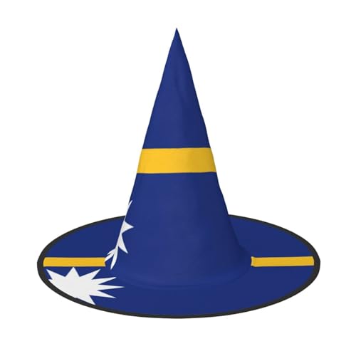 XTYGETY Flagge von Nauru Druck Erwachsene Halloween Kostüm Zubehör Hexenhut Hexenhut Hexenhut für Party Karneval Rollenspiel von XTYGETY