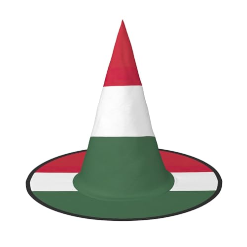 XTYGETY Flagge von Ungarn Druck Erwachsene Halloween Kostüm Zubehör Hexenhut Hexenhut für Party Karneval Rollenspiel von XTYGETY