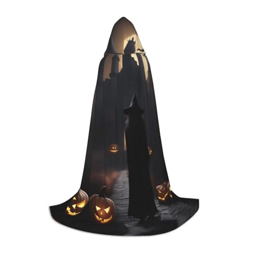 XTYGETY Halloween Gothic 1 Print Kapuzenumhang Verkleidungsumhang mit Kapuze Umhang perfekt für Halloween Cosplay Kostüme von XTYGETY