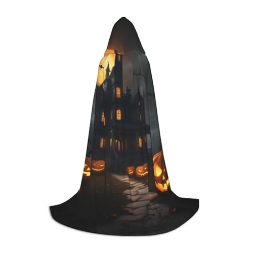 XTYGETY Halloween-Horror-Aufdruck, Kapuzenumhang mit Kapuze, perfekt für Halloween-Cosplay-Kostüme von XTYGETY
