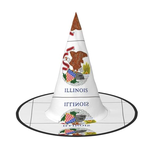 XTYGETY Illinois Staatsflagge Druck Erwachsene Halloween Kostüm Zubehör Hexenhut Hexenhut Hexenhut für Party Karneval Rollenspiel XTYGETY Illinois Staatsflagge Druck Erwachsene Halloween Kostüm Zubehör Hexenhut Hexenhut Hexenhut für Party Karneval Rollenspiel von XTYGETY