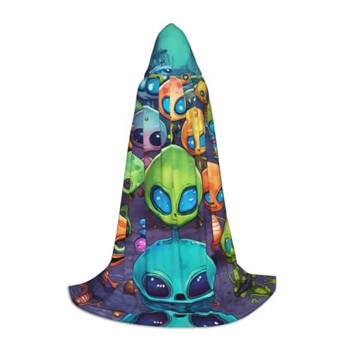 XTYGETY Kapuzenumhang mit Astronauten- und Alien-Druck, perfekt für Halloween, Cosplay-Kostüme XTYGETY Kapuzenumhang mit Astronauten- und Alien-Druck, perfekt für Halloween, Cosplay-Kostüme von XTYGETY
