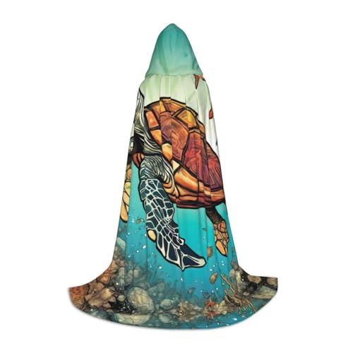 XTYGETY Kapuzenumhang mit Cartoon-Schildkröte und Seestern-Druck, perfekt für Halloween, Cosplay-Kostüme XTYGETY Kapuzenumhang mit Cartoon-Schildkröte und Seestern-Druck, perfekt für Halloween, Cosplay-Kostüme von XTYGETY