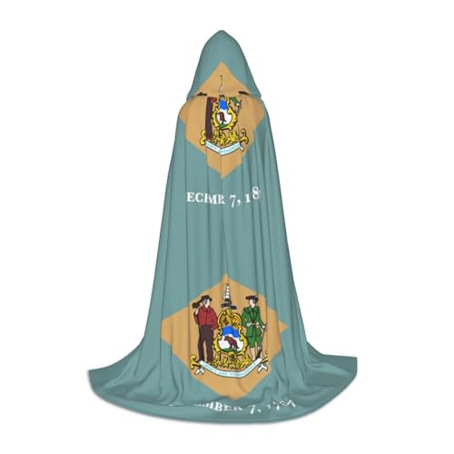 XTYGETY Kapuzenumhang mit Flagge von Delaware, perfekt für Halloween, Cosplay-Kostüme von XTYGETY