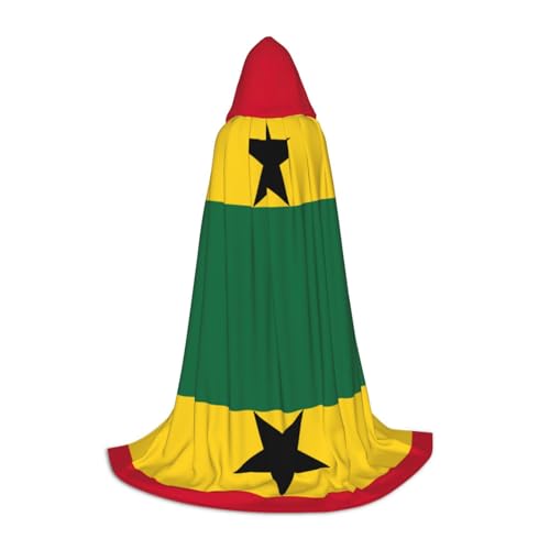 XTYGETY Kapuzenumhang mit Flagge von Ghana, perfekt für Halloween, Cosplay-Kostüme XTYGETY Kapuzenumhang mit Flagge von Ghana, perfekt für Halloween, Cosplay-Kostüme von XTYGETY