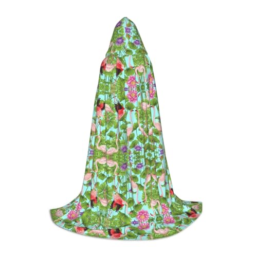 XTYGETY Kapuzenumhang mit Flamingo-Motiv und Blumendruck, perfekt für Halloween, Cosplay-Kostüme XTYGETY Kapuzenumhang mit Flamingo-Motiv und Blumendruck, perfekt für Halloween, Cosplay-Kostüme von XTYGETY