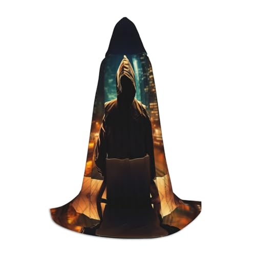 XTYGETY Kapuzenumhang mit Hacker-Angriffs-Aufdruck, perfekt für Halloween, Cosplay-Kostüme XTYGETY Kapuzenumhang mit Hacker-Angriffs-Aufdruck, perfekt für Halloween, Cosplay-Kostüme von XTYGETY