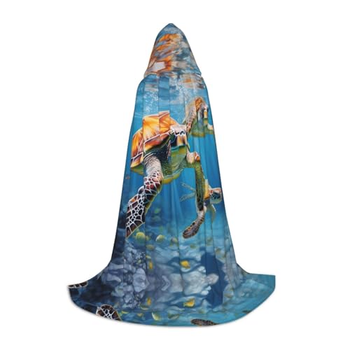 XTYGETY Kapuzenumhang mit Meeresschildkrötenmuster, perfekt für Halloween, Cosplay-Kostüme XTYGETY Kapuzenumhang mit Meeresschildkrötenmuster, perfekt für Halloween, Cosplay-Kostüme von XTYGETY