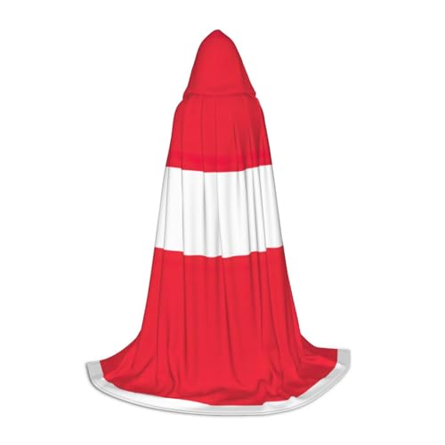 XTYGETY Kapuzenumhang mit Österreichischer Flagge, perfekt für Halloween, Cosplay-Kostüme von XTYGETY
