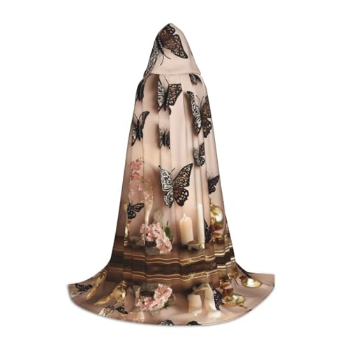 XTYGETY Kapuzenumhang mit Schmetterlings-Dekor 04, perfekt für Halloween, Cosplay-Kostüme XTYGETY Kapuzenumhang mit Schmetterlings-Dekor 04, perfekt für Halloween, Cosplay-Kostüme von XTYGETY