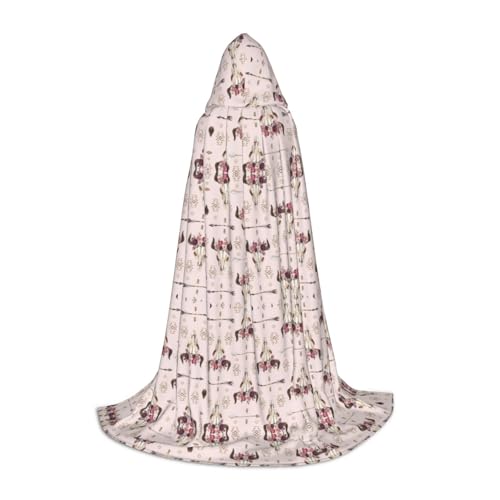 XTYGETY Kapuzenumhang mit Stierschädel und Tribal-Druck, perfekt für Halloween, Cosplay-Kostüme XTYGETY Kapuzenumhang mit Stierschädel und Tribal-Druck, perfekt für Halloween, Cosplay-Kostüme von XTYGETY