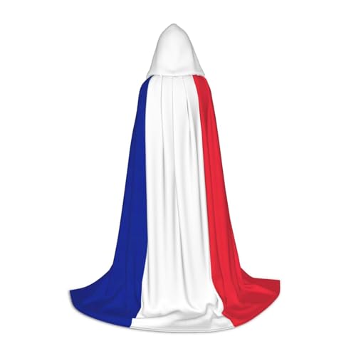 XTYGETY Kapuzenumhang mit französischer Flagge, perfekt für Halloween, Cosplay-Kostüme von XTYGETY