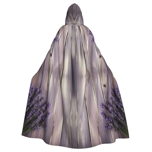 XTYGETY Lavendel auf Holzdruck, Unisex, Umhang, Halloween, Kapuzenumhang, Robe, Sensenmann, Zauberer, gruseliges Cosplay-Kostüm XTYGETY Lavendel auf Holzdruck, Unisex, Umhang, Halloween, Kapuzenumhang, Robe, Sensenmann, Zauberer, gruseliges Cosplay-Kostüm von XTYGETY