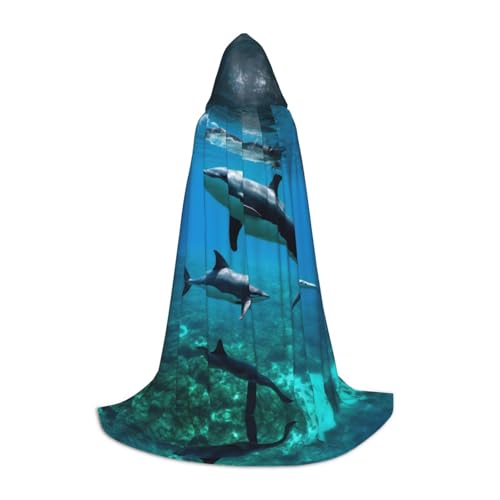 XTYGETY Lustiger Umhang mit Kapuze und Delfin-Druck, perfekt für Halloween, Cosplay-Kostüme XTYGETY Lustiger Umhang mit Kapuze und Delfin-Druck, perfekt für Halloween, Cosplay-Kostüme von XTYGETY