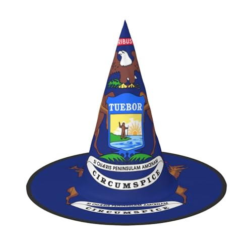 XTYGETY Michigan State Flag Print Erwachsene Halloween Kostüm Zubehör Hexenhut Hexenhut Hexenhut für Party Karneval Rollenspiel XTYGETY Michigan State Flag Print Erwachsene Halloween Kostüm Zubehör Hexenhut Hexenhut Hexenhut für Party Karneval Rollenspiel von XTYGETY
