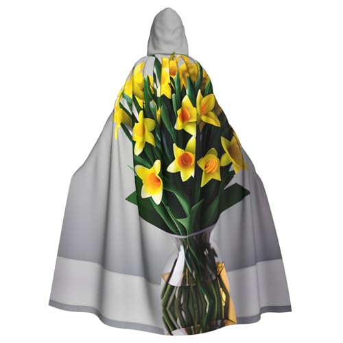 XTYGETY Narzissenstrauß Druck, Unisex, Umhang mit Kapuze, Halloween, Robe, Sensenmann, Zauberer, gruseliges Cosplay-Kostüm XTYGETY Narzissenstrauß Druck, Unisex, Umhang mit Kapuze, Halloween, Robe, Sensenmann, Zauberer, gruseliges Cosplay-Kostüm von XTYGETY