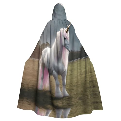 XTYGETY Real Unicorn04 Unisex Umhang Halloween Kapuzenumhang Robe Sensenmann Zauberer Gruseliges Cosplay Kostüm von XTYGETY