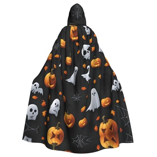 XTYGETY Süßer Halloween-Umhang mit Kapuze, Unisex, Umhang mit Kapuze, Sensenmann, Zauberer, gruseliges Cosplay-Kostüm von XTYGETY