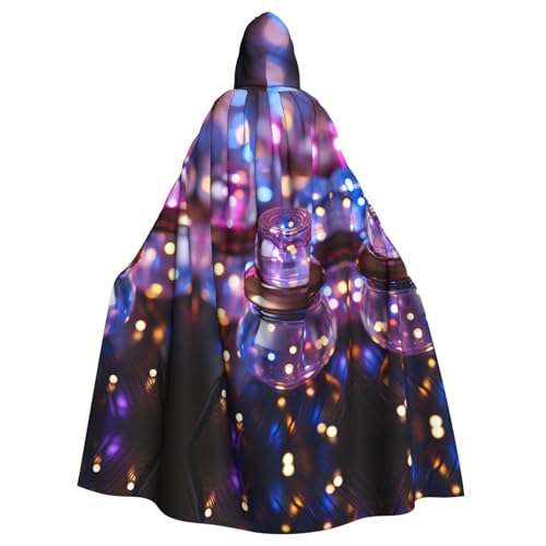 XTYGETY Twister Polka Dots 4 Print Unisex Umhang Halloween Kapuzenumhang Robe Sensenmann Zauberer Gruseliges Cosplay Kostüm von XTYGETY