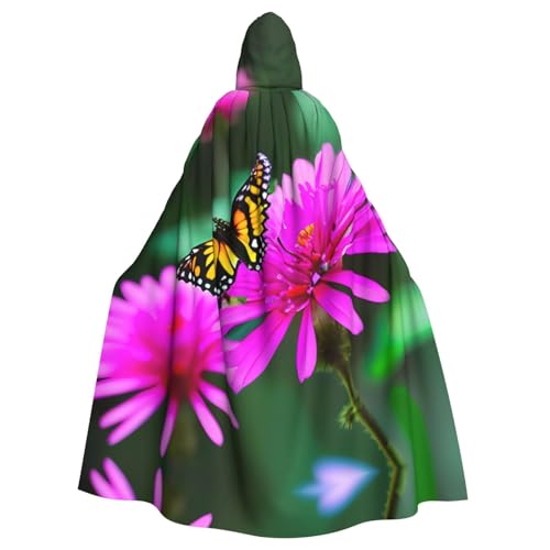 XTYGETY Umhang mit Blumen, bunter Schmetterling, 1 Druck, Unisex, Halloween, Kapuzenumhang, Robe, Sensenmann, Zauberer, gruseliges Cosplay-Kostüm XTYGETY Umhang mit Blumen, bunter Schmetterling, 1 Druck, Unisex, Halloween, Kapuzenumhang, Robe, Sensenmann, Zauberer, gruseliges Cosplay-Kostüm von XTYGETY