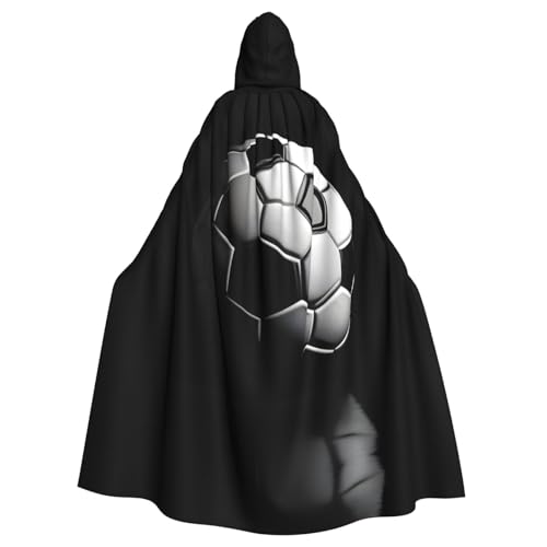 XTYGETY Umhang mit Kapuze "I Like Soccer Print", Unisex, Motiv: Sensenmann, Zauberer, gruseliges Cosplay-Kostüm von XTYGETY