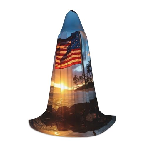 XTYGETY Umhang mit Kapuze und Hawaii-Flagge, perfekt für Halloween, Cosplay-Kostüme XTYGETY Umhang mit Kapuze und Hawaii-Flagge, perfekt für Halloween, Cosplay-Kostüme von XTYGETY