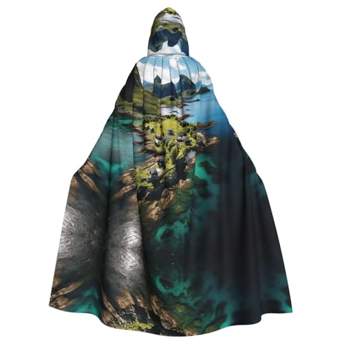 XTYGETY Umhang mit Norwegeninseln, Unisex, Umhang, Halloween, Kapuzenumhang, Robe, Sensenmann, Zauberer, gruseliges Cosplay-Kostüm XTYGETY Umhang mit Norwegeninseln, Unisex, Umhang, Halloween, Kapuzenumhang, Robe, Sensenmann, Zauberer, gruseliges Cosplay-Kostüm von XTYGETY