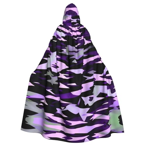 XTYGETY Umhang mit amerikanischem Camouflage-Muster, Unisex, Halloween, Kapuzenumhang, Robe, Sensenmann, Zauberer, gruseliges Cosplay-Kostüm von XTYGETY
