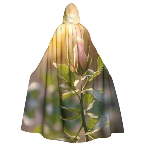 XTYGETY Umhang mit angehenden Rosen, Unisex, Umhang, Halloween, Kapuzenumhang, Robe, Sensenmann, Zauberer, gruseliges Cosplay-Kostüm von XTYGETY
