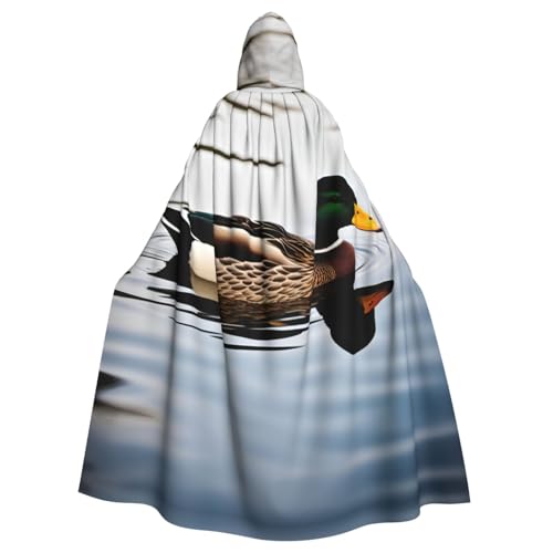 XTYGETY Umhang mit heimischem Entenmuster, Unisex, Umhang mit Kapuze und Sensenmann, Zauberer, gruseliges Cosplay-Kostüm von XTYGETY