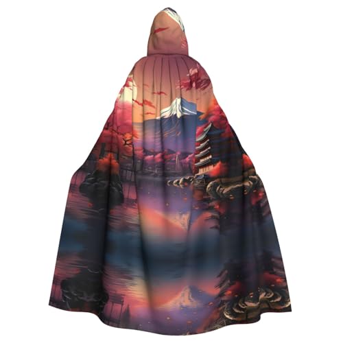 XTYGETY Umhang mit japanischem Berg Fuji-Landschaftsdruck, Unisex, Umhang, Halloween, Kapuzenumhang, Robe, Sensenmann, Zauberer, gruseliges Cosplay-Kostüm XTYGETY Umhang mit japanischem Berg Fuji-Landschaftsdruck, Unisex, Umhang, Halloween, Kapuzenumhang, Robe, Sensenmann, Zauberer, gruseliges Cosplay-Kostüm von XTYGETY