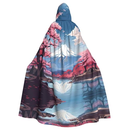 XTYGETY Umhang mit japanischem Berg Fuji-Landschaftsdruck, Unisex, Umhang, Halloween, Kapuzenumhang, Robe, Sensenmann, Zauberer, gruseliges Cosplay-Kostüm XTYGETY Umhang mit japanischem Berg Fuji-Landschaftsdruck, Unisex, Umhang, Halloween, Kapuzenumhang, Robe, Sensenmann, Zauberer, gruseliges Cosplay-Kostüm von XTYGETY
