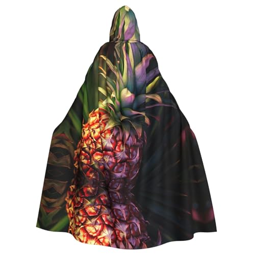 XTYGETY Unisex Umhang mit Ananas-Zitat, Halloween, Kapuzenumhang, Robe, Sensenmann, Zauberer, gruseliges Cosplay-Kostüm von XTYGETY