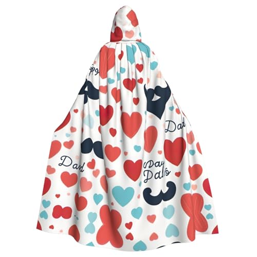 XTYGETY Unisex Umhang mit Aufschrift "Love Dad" zum Vatertag, Halloween, Kapuzenumhang, Robe, Sensenmann, Zauberer, gruseliges Cosplay-Kostüm von XTYGETY