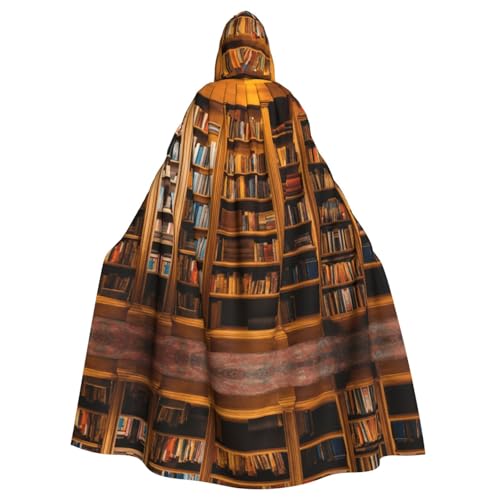 XTYGETY Unisex Umhang mit Bücher-Druck, Halloween, Kapuzenumhang, Robe, Sensenmann, Zauberer, gruseliges Cosplay-Kostüm XTYGETY Unisex Umhang mit Bücher-Druck, Halloween, Kapuzenumhang, Robe, Sensenmann, Zauberer, gruseliges Cosplay-Kostüm von XTYGETY