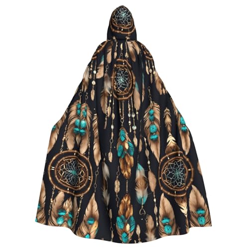 XTYGETY Unisex Umhang mit Feder, Halloween, Kapuzenumhang, Robe, Sensenmann, Zauberer, gruseliges Cosplay-Kostüm XTYGETY Unisex Umhang mit Feder, Halloween, Kapuzenumhang, Robe, Sensenmann, Zauberer, gruseliges Cosplay-Kostüm von XTYGETY
