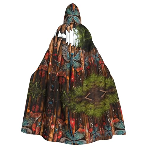 XTYGETY Unisex Umhang mit Libellenzaun, Halloween-Umhang mit Kapuze, Robe, Sensenmann, Zauberer, gruseliges Cosplay-Kostüm von XTYGETY
