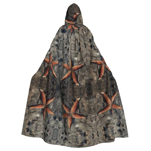 XTYGETY Unisex Umhang mit Seestern-Druck, Halloween, Kapuzenumhang, Robe, Sensenmann, Zauberer, gruseliges Cosplay-Kostüm XTYGETY Unisex Umhang mit Seestern-Druck, Halloween, Kapuzenumhang, Robe, Sensenmann, Zauberer, gruseliges Cosplay-Kostüm von XTYGETY
