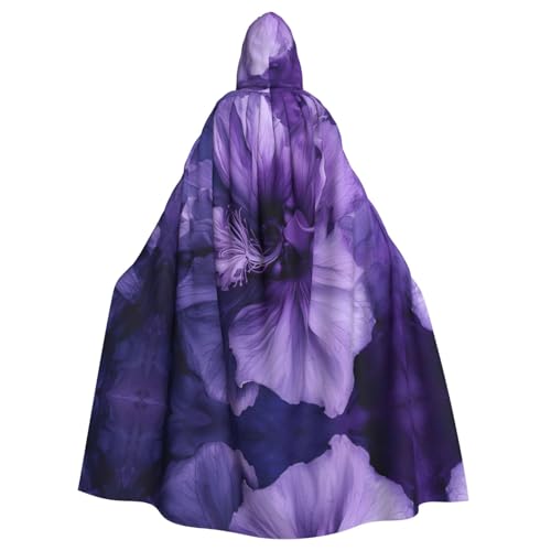 XTYGETY Violetter Unisex-Umhang mit Kapuze, Halloween, Sensenmann, Zauberer, gruseliges Cosplay-Kostüm von XTYGETY