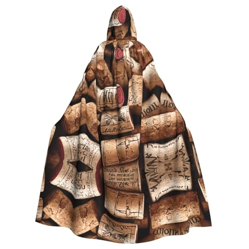 XTYGETY Weinkork02 Unisex Umhang Halloween Kapuzenumhang Robe Sensenmann Zauberer Gruseliges Cosplay-Kostüm von XTYGETY