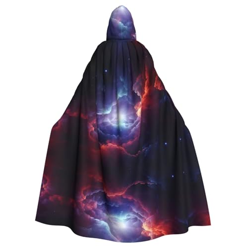 XTYGETY Weltraum-Druck, Unisex, Umhang, Halloween, Kapuzenumhang, Robe, Sensenmann, Zauberer, gruseliges Cosplay-Kostüm XTYGETY Weltraum-Druck, Unisex, Umhang, Halloween, Kapuzenumhang, Robe, Sensenmann, Zauberer, gruseliges Cosplay-Kostüm von XTYGETY