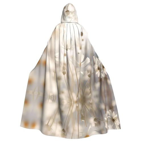 XTYGETY White Blossom1 Unisex Umhang Halloween Kapuzenumhang Robe Sensenmann Zauberer Gruseliges Cosplay-Kostüm von XTYGETY