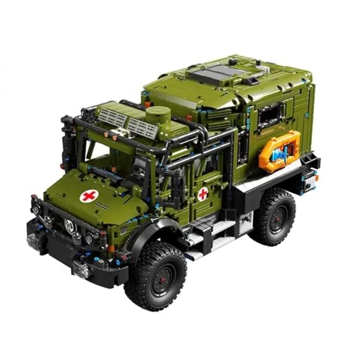 XTrador TGL T4023 Unimog Rettungsfahrzeug Krankenwagen Bundeswehr grosser Bausatz bestehend aus 3850 Klemmbausteinen Militär von XTrador