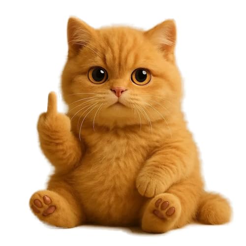 XUANXUANQZ Niedliche Plüsch-Mittelfinger-Hochlandkuh, kleines Plüschtier mit rebellischem Mittelfinger, für Büro & Zuhause (Katzen) von XUANXUANQZ