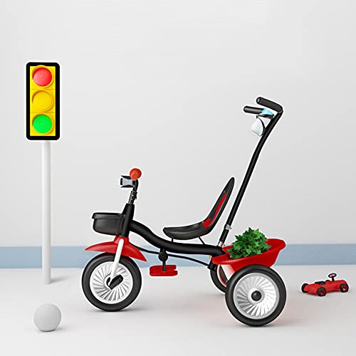 2 in 1 Evolutionäres Dreirad, Kinderdreirad für 18 Monate bis 6 Jahre, Babydreirad mit Scheinwerfer, Rot-schwarz 2 in 1 Evolutionäres Dreirad, Kinderdreirad für 18 Monate bis 6 Jahre, Babydreirad mit Scheinwerfer, Rot-schwarz von XUANYU