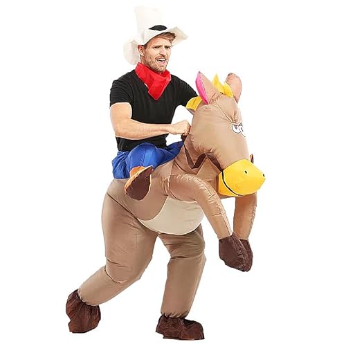 XUBX Aufblasbares Pferdekostüm für Erwachsene und Kinder, aufblasbare Kostüme für Männer und Frauen, Halloween-Kostüme, Erwachsenenkostüm, Reiten auf aufblasbares Kostüm, Fasching, Weihnachten XUBX Aufblasbares Pferdekostüm für Erwachsene und Kinder, aufblasbare Kostüme für Männer und Frauen, Halloween-Kostüme, Erwachsenenkostüm, Reiten auf aufblasbares Kostüm, Fasching, Weihnachten von XUBX